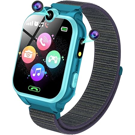 PTHTECHUS Smartwatch Kinder - 1.68'' Uhr Telefon für Mädchen Jungen mit Anruf, SOS, 18 Spiele, Musik, Kamera, Wecker, Taschenlampe, Kinderuhr Telefonieren Smart Watch Kids Geschenk