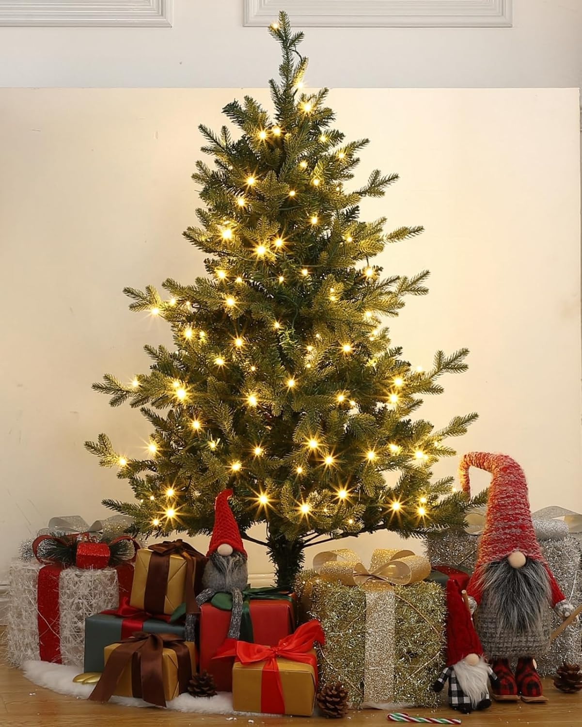 Takywep 4Ft PreLit Artificial Christmas Tree, Lighted