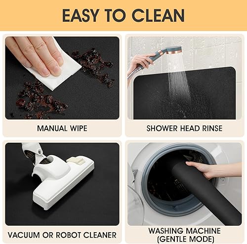 Miniatura 7 de ACCUMTEK Tapete de baño ultrafino antideslizante para debajo de la puerta, ultra absorbente, de secado rápido y lavable a máquina, tapetes de baño