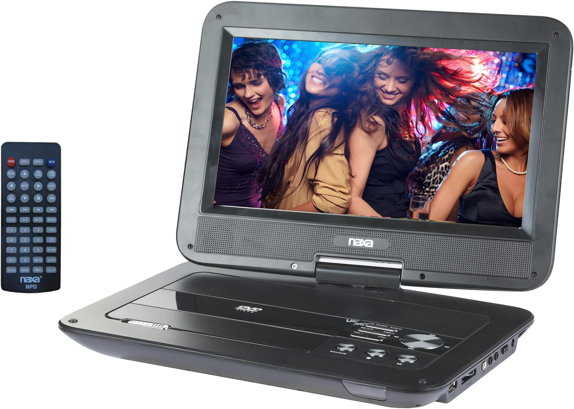Naxa Electronics NPD-1003 10-Inch TFT LCD Swivel Screen Portable DVD Player with USB/SD/MMC Inputs