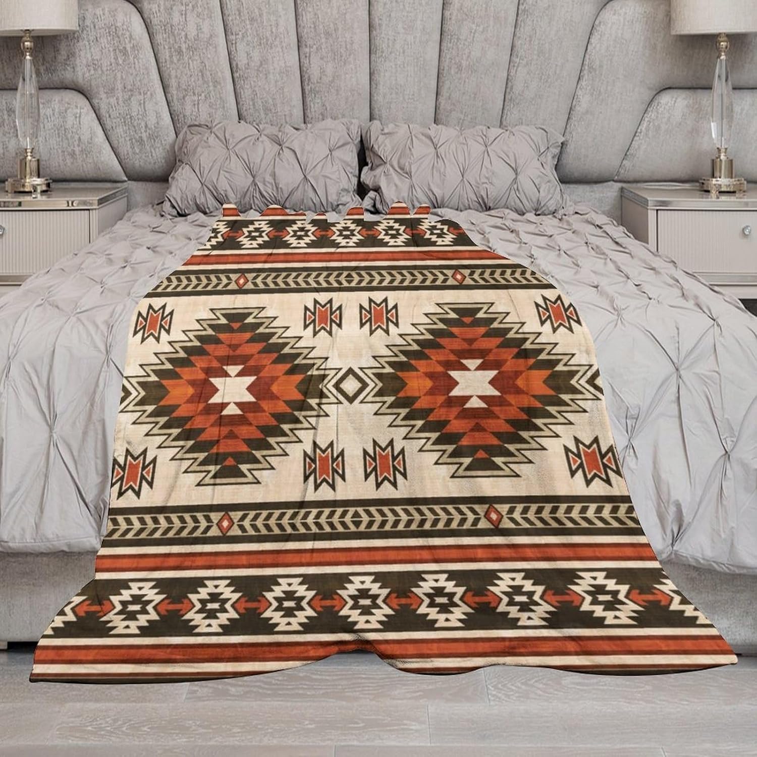 Aztec Boho Blanket Retro Abstract Southwest Tribal Navajo Decor Couch Sofa Bed Plush Throw Blanket 30"x40" - Image 5