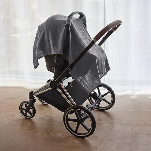 Miniatura 4 de Funda de asiento de automóvil para bebé, algodón orgánico, fundas de asiento de automóvil, funda de asiento de automóvil, toldo para asiento de Gris