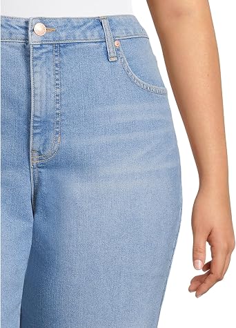 Terra & Sky Women's Plus Size | High Rise | 5-Pocket | Core Straight Leg Jeans | Regular and Petite