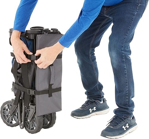 Miniatura 9 de Gorilla Carts Carrito Utilitario Colapsible Plegable para Exteriores, Cama de Gran Tamaño de 7 Pies Cúbicos, Capacidad de Carga de 150 lb, Azul