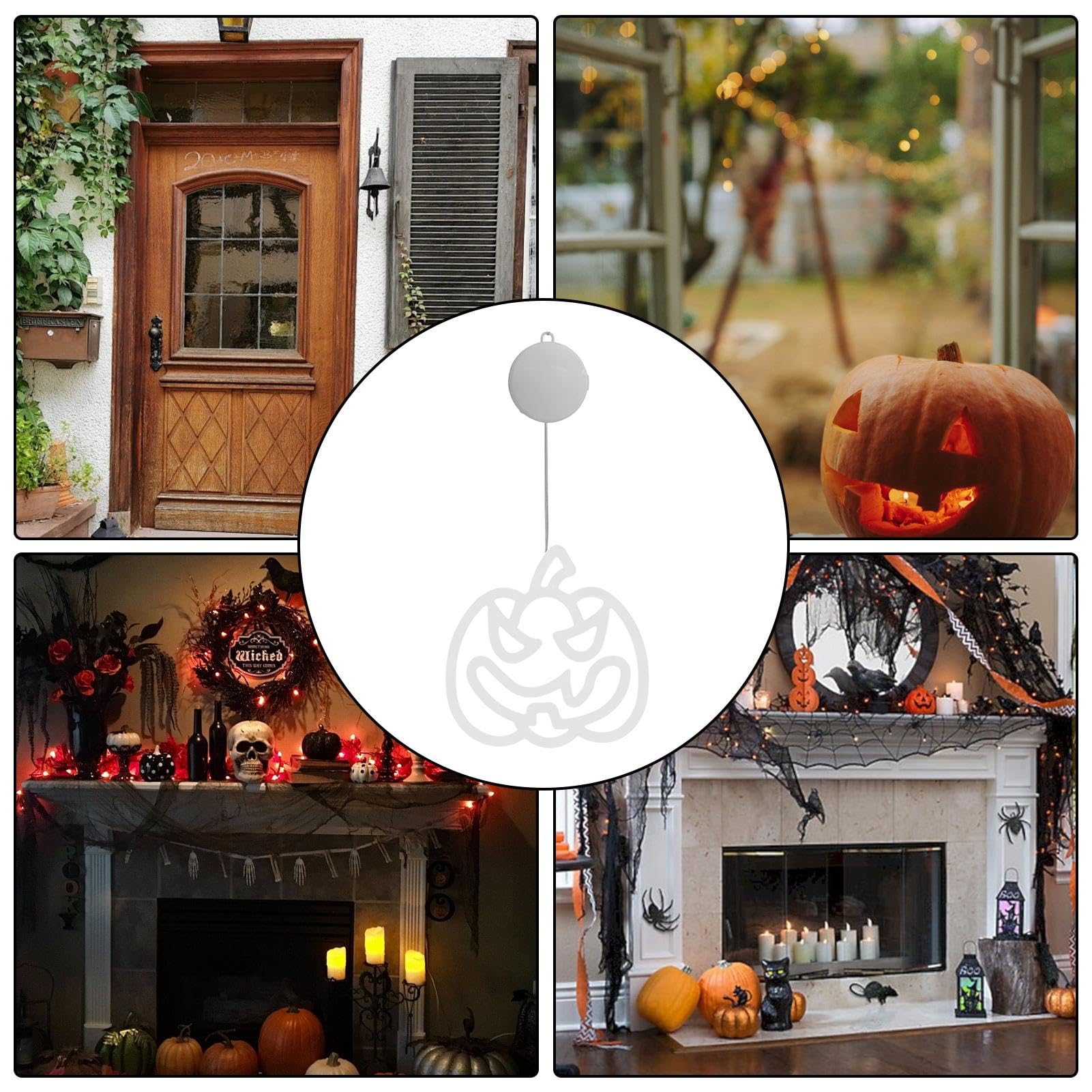 Set Di 5 Luci Decorative Per Finestre Di Halloween – Teschio, Pipistrello, Ragno, Strega E Zucca, Con Ventosa E Timer 6/18 Ore, A Batteria