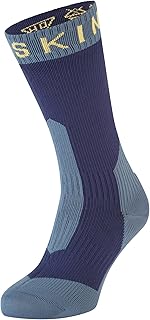 Waterproof Trekking Thick Mid Sock Calcetines, Negro/Gris Oscuro, Small