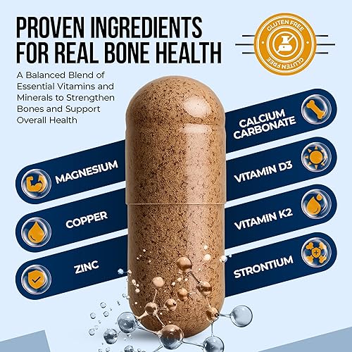 Miniatura 3 de Nature's Nectar Suplementos para huesos y articulaciones para hombres y mujeres – Apoya la salud ósea, la fuerza y el crecimiento con calcio,