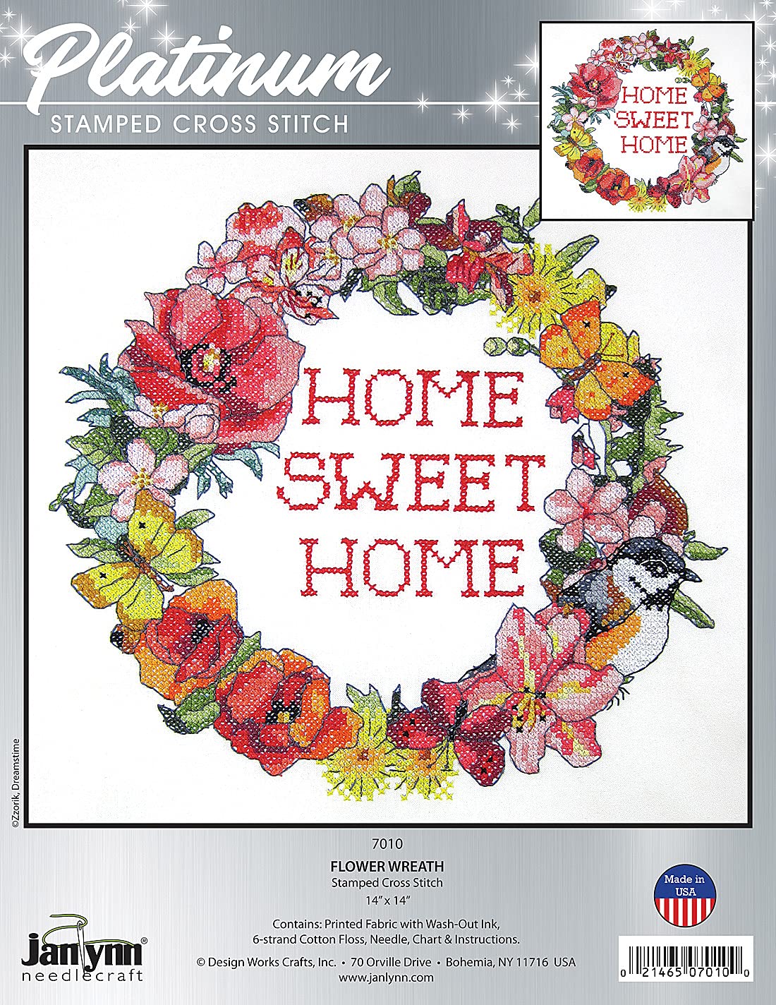 Janlynn Stamped Cross Stitch Kit, Multicolored