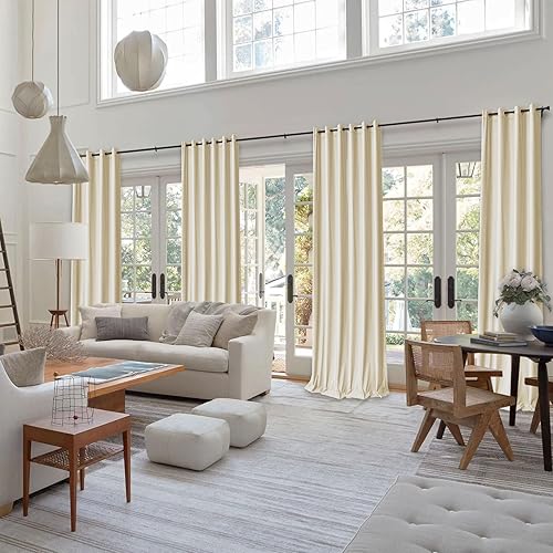 Miniatura 8 de Frelement Cortinas de terciopelo de 132 pulgadas de largo, cortinas de oscurecimiento de habitación para ventanas altas y altas, paneles de ventana