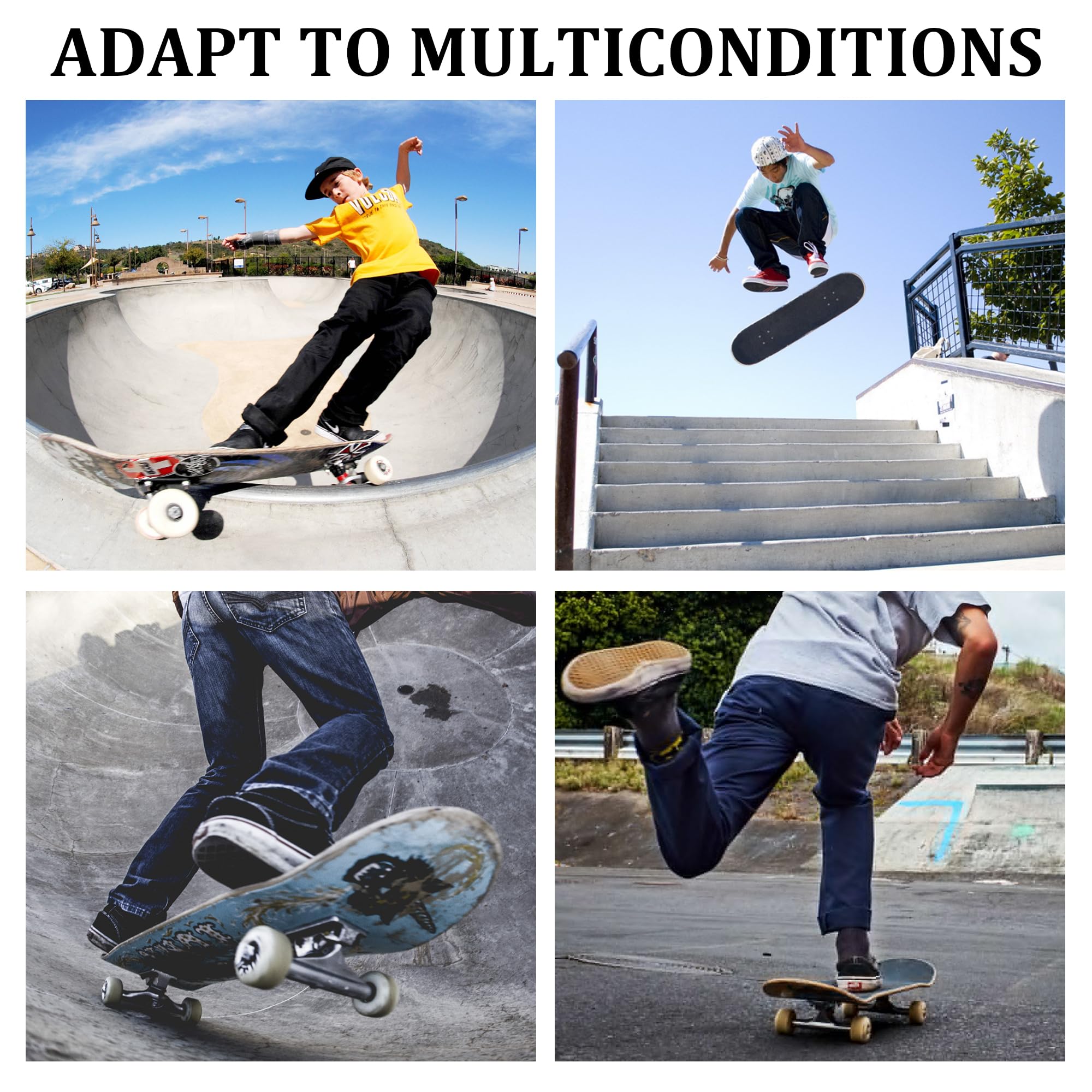 Skateboard Personnalisable En érable - 78,7 Cm - Pour Débutants Et Riders - Téléchargez Votre Visuel !