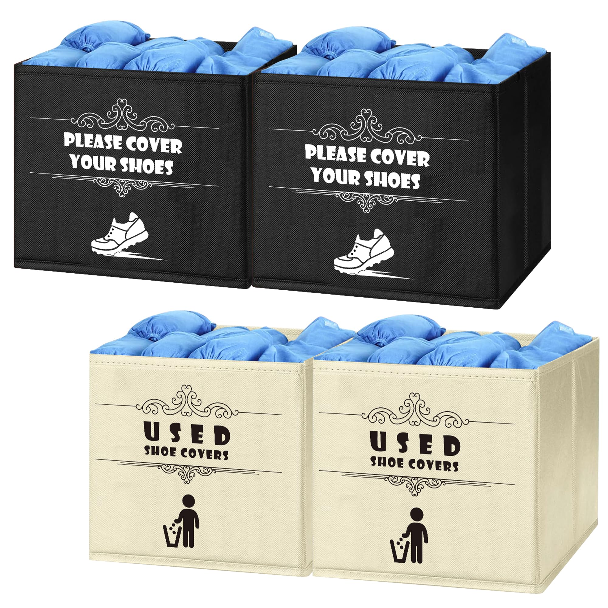 Pcs Shoe Covers Box, Homeowner Real Estate Agent Realtor Supplies,  Foldable Please Remove Your Shoes, Entryway Basket Storage Bins, Cover  Dispenser