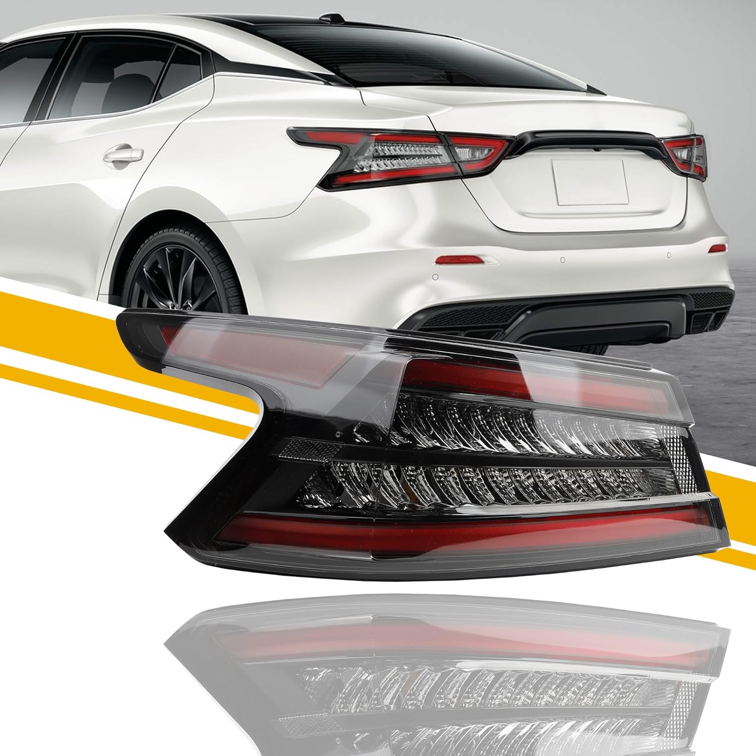 Dasbecan LED Tail Light Compatible with 2019-2023 Nissan Maxima Taillight Rear Lamp Left Driver Side Replace #265559DJ0A NI2804119