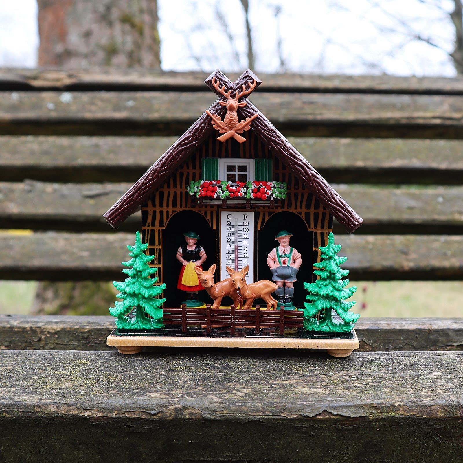 Freak Scene Wetterhaus - Thermometer - Bayern - Bayerische Waldhütte - Retro