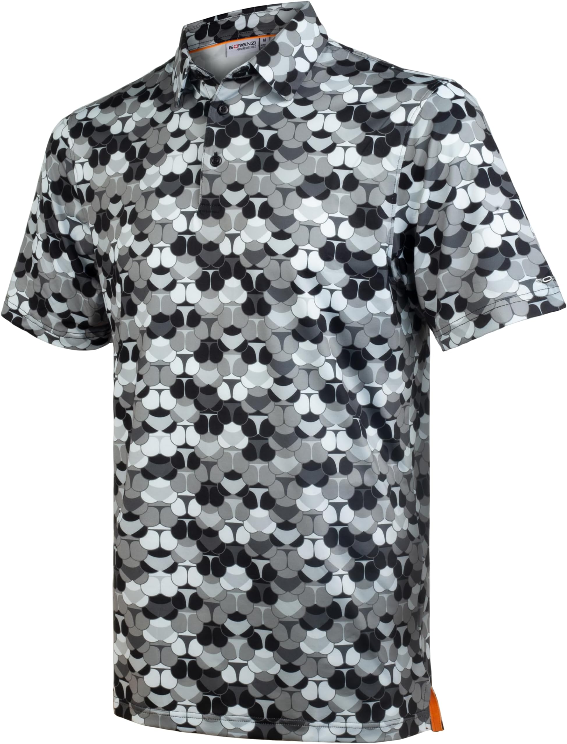 Men's Golf Shirts Short Sleeve Moisture Wicking Print Patterns Collared Performance Polo Golf Shirts for Men Dry Fit