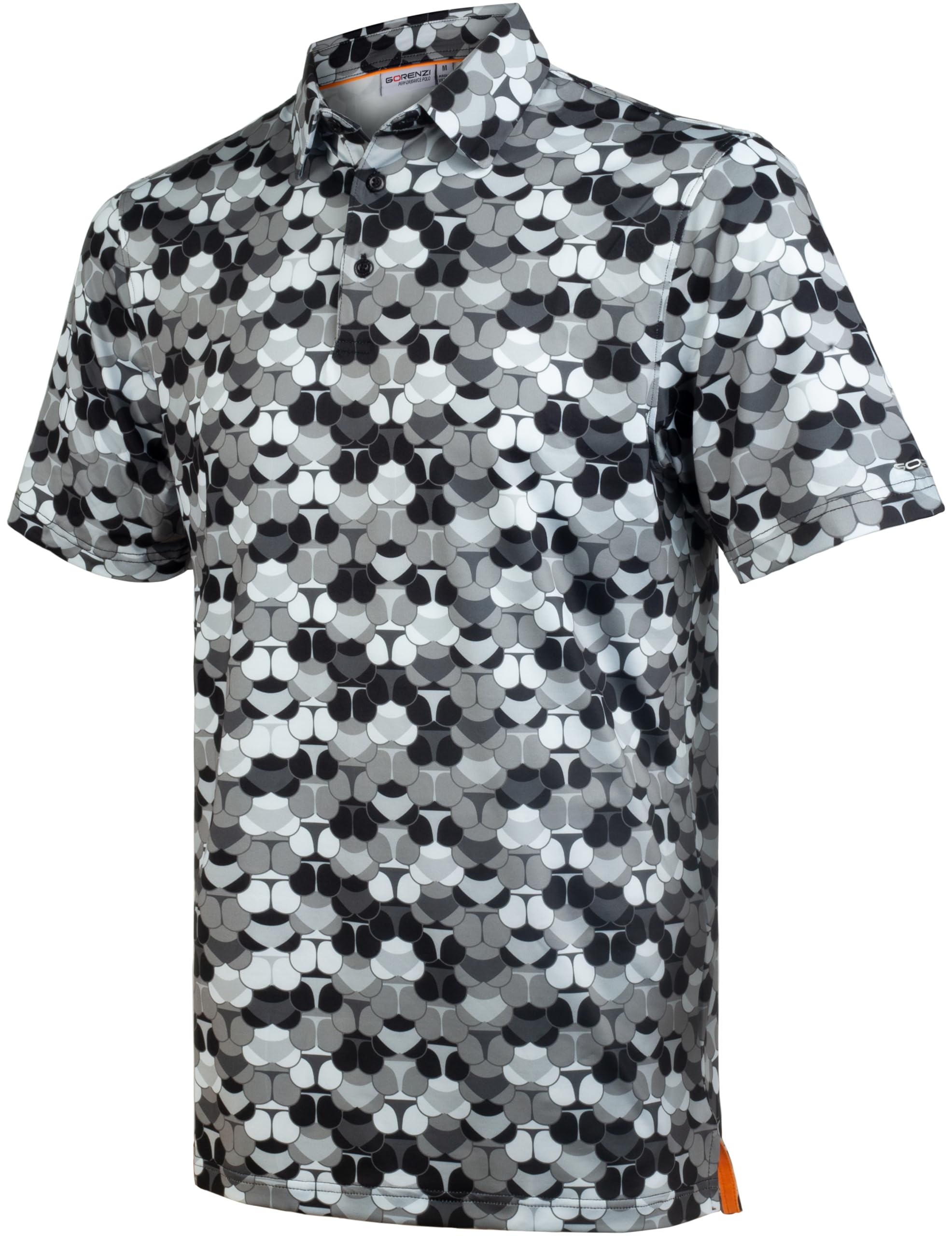 Men's Golf Shirts Short Sleeve Moisture Wicking Print Patterns Collared Performance Polo Golf Shirts for Men Dry Fit