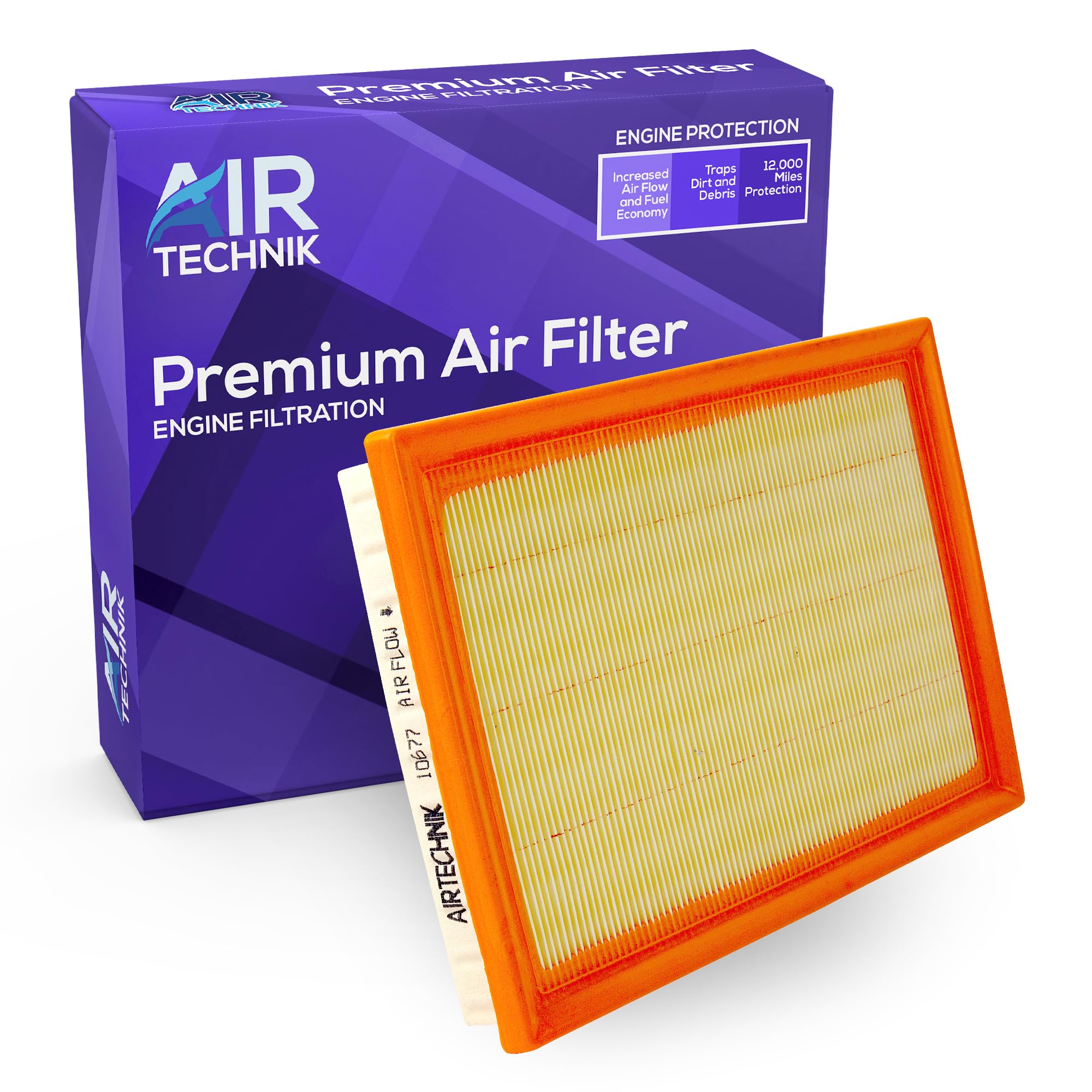 AirTechnik CA10677 Replacement Engine Air Filter | Fits Lexus ES300H, HS250H, LS460, LS600H, Toyota Avalon Hybrid, Camry Hybrid, RAV4 (Select 2007-2018 Models) - 17801-38010/17801-0V020
