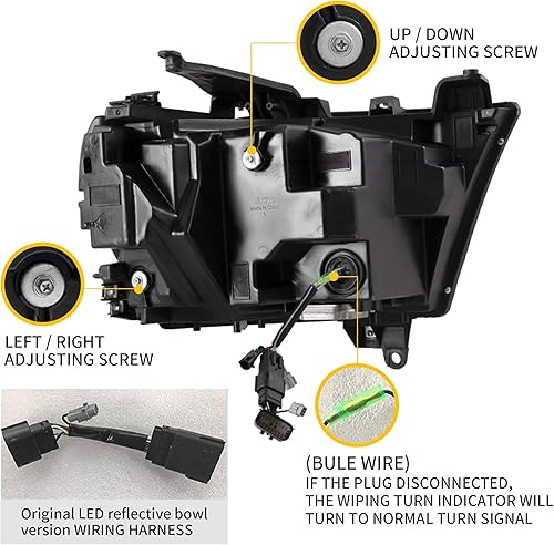 Miniatura 3 de VLAND - Faros delanteros LED reflectantes compatibles con Dodge Ram 1500 Tradesman 2019-2023, Bighorn, Laramie, Rebel con señal de giro secuencial