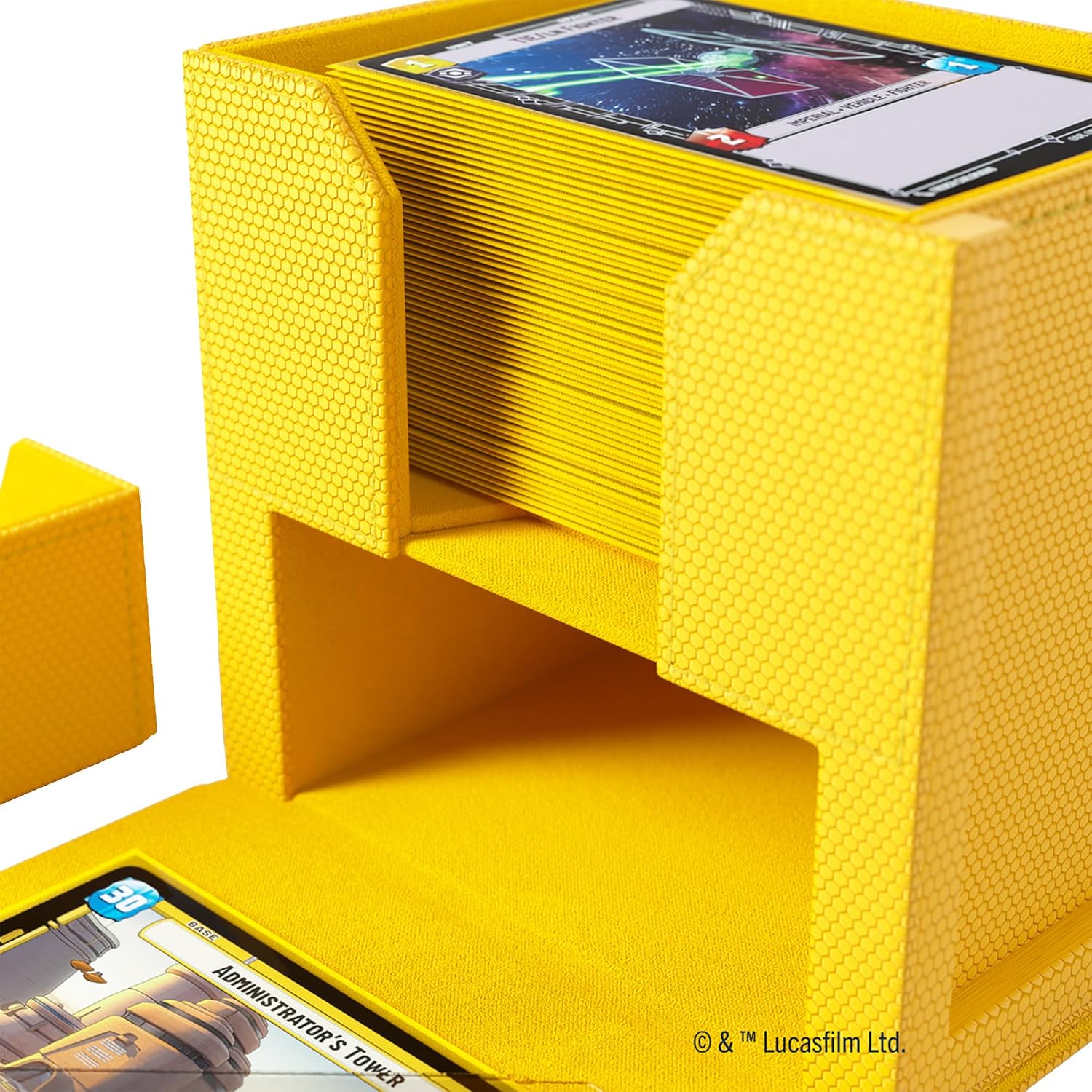 Gamegenic Star Wars Unlimited DECK POD - Elevate Your Gaming Experience! Premium Deck Box, Holds 60 Double-Sleeved Cards, Designed for the Star Wars Unlimited TCG, Yellow Color, Made