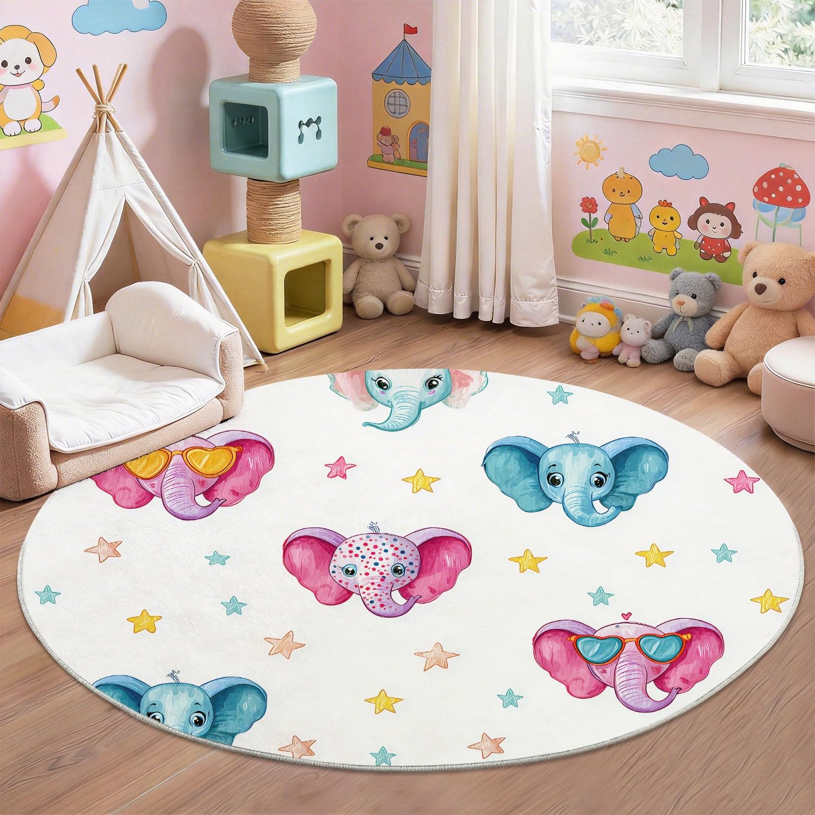Tapis rond coloré antidérapant pour protéger les enfants des sols froids