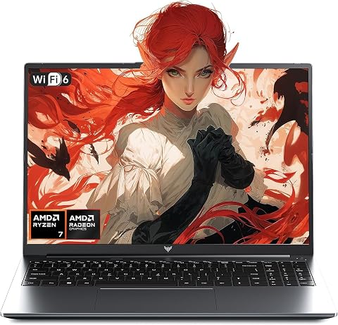 KAIGERR Gaming Laptop, Laptops with AMD Ryzen 7430U(Up to 4.3GHz), 16GB DDR4 512GB SSD Laptop Computer, 15.6inch Windοws 11 Laptop, 1920P FHD Display, WiFi 6, USB3.2, Type_C