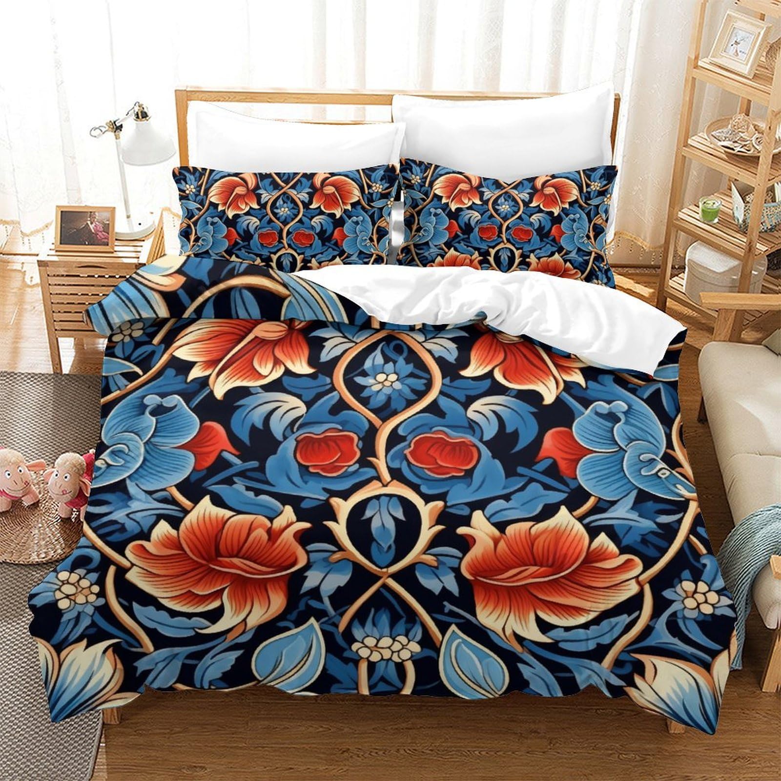Parure de lit 3D tulipes en microfibre haut de gamme au fini super doux 200x200cm