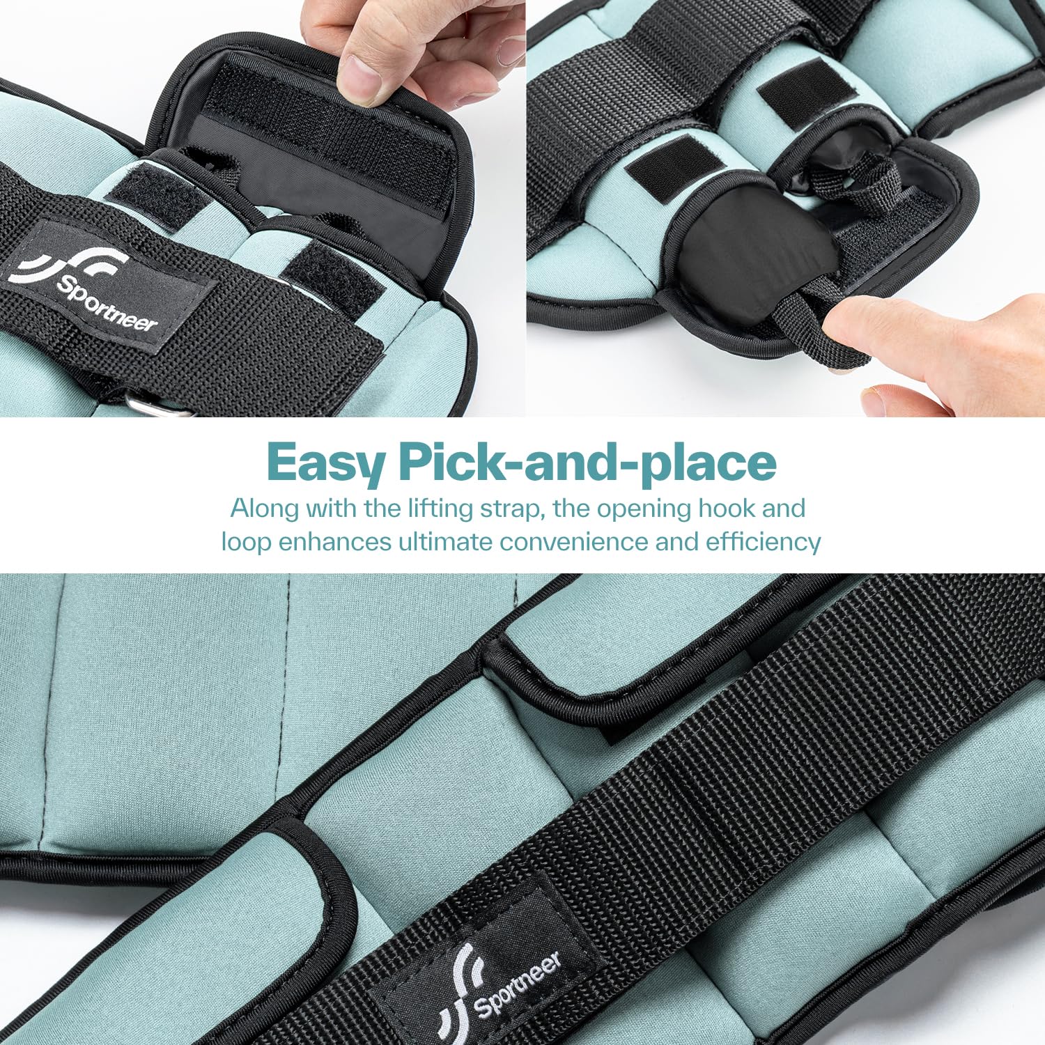 Sportneer Verstellbare Knöchelgewichte: Verbesserte Verstellbare Beingewichte, Gewichtsmanschetten Gewichte für Fitnessstudio, Fitness, Workout, 0,5–2,3 kg pro Knöchel, 0.9-4.5 kg pro Paar