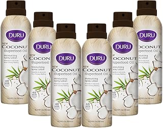 Duru Coconut Oil Moisturizing Spray Body Lotion Pack of 6 - Spray Moisturizer for Body Coconut Oil Lotion for Dry Skin Repair 48 Hour After Sun Moisturizer Coconut Oil Spray for Skin Body