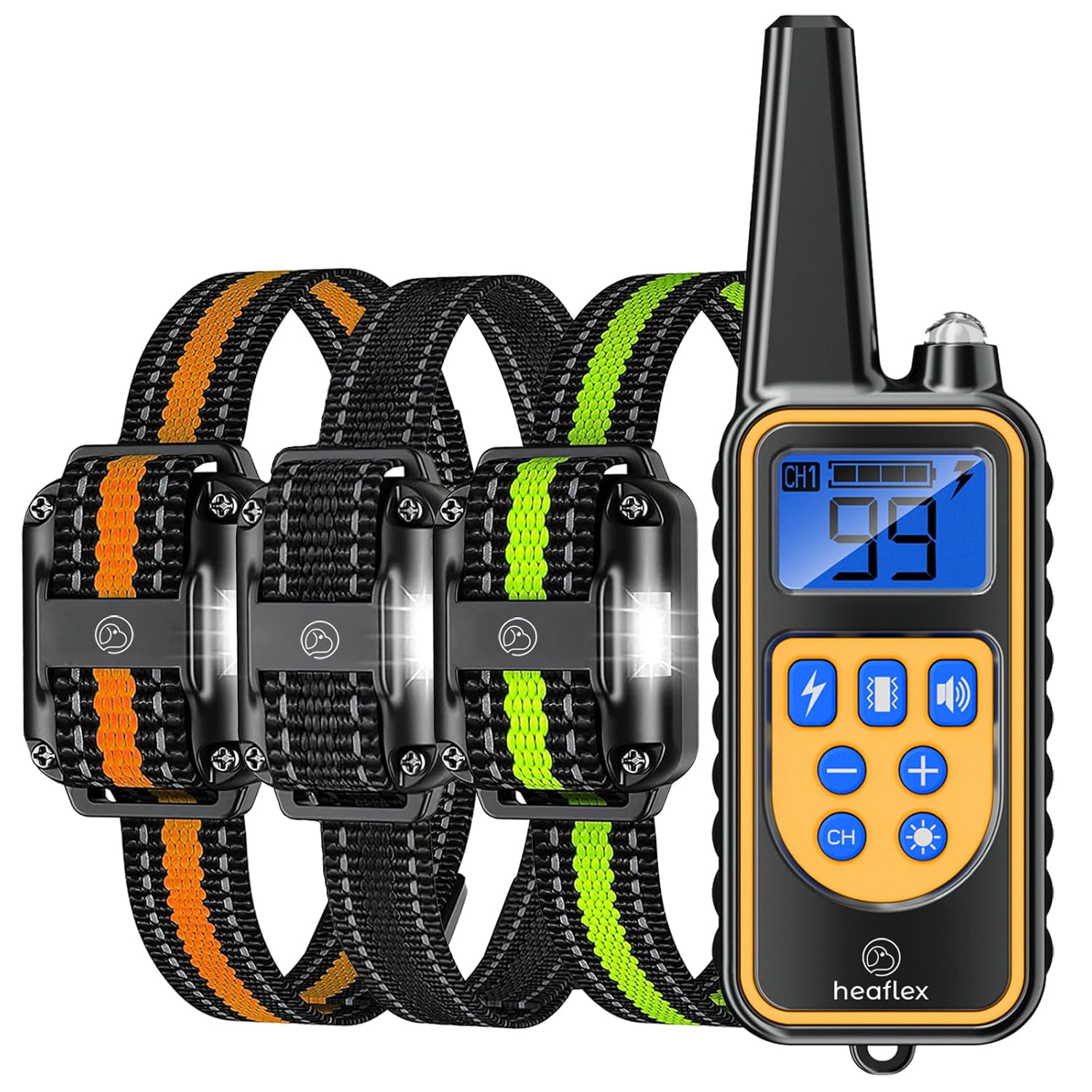 Dog Shock Collar with Remote Dog Training Electric Collar Waterproof Rechargeable 1640ft Dog Shock Collar with LED Light