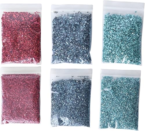 Vidrio triturado, relleno de resina, chips de vidrio irregulares, relleno de vidrio triturado, purpurina para arte de uñas, decoración de jarrón