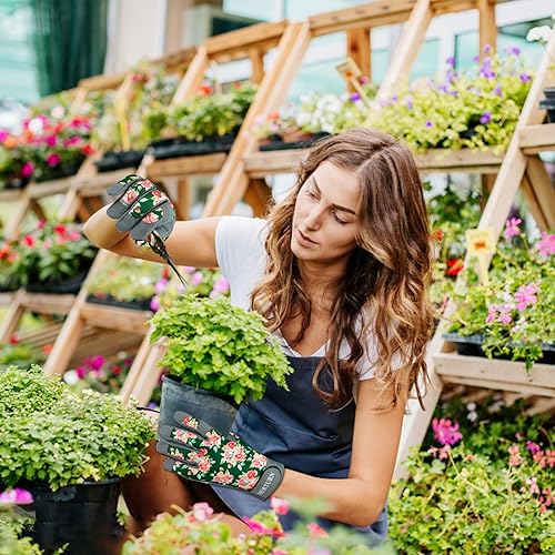 Miniatura 7 de MERTURN Guantes de jardinería para mujer, de cuero resistente, a prueba de espinas, guantes de trabajo para mujer