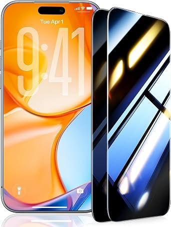 UltraGlass TOP 9H+ Armor for iPhone 17 Privacy Screen Protector [No.1 Military Grade Shatterproof] Privacy Screen iPhone 17 Tempered Glass [100% Anti-Spy] Longest Durable, 2 Pack 6.3