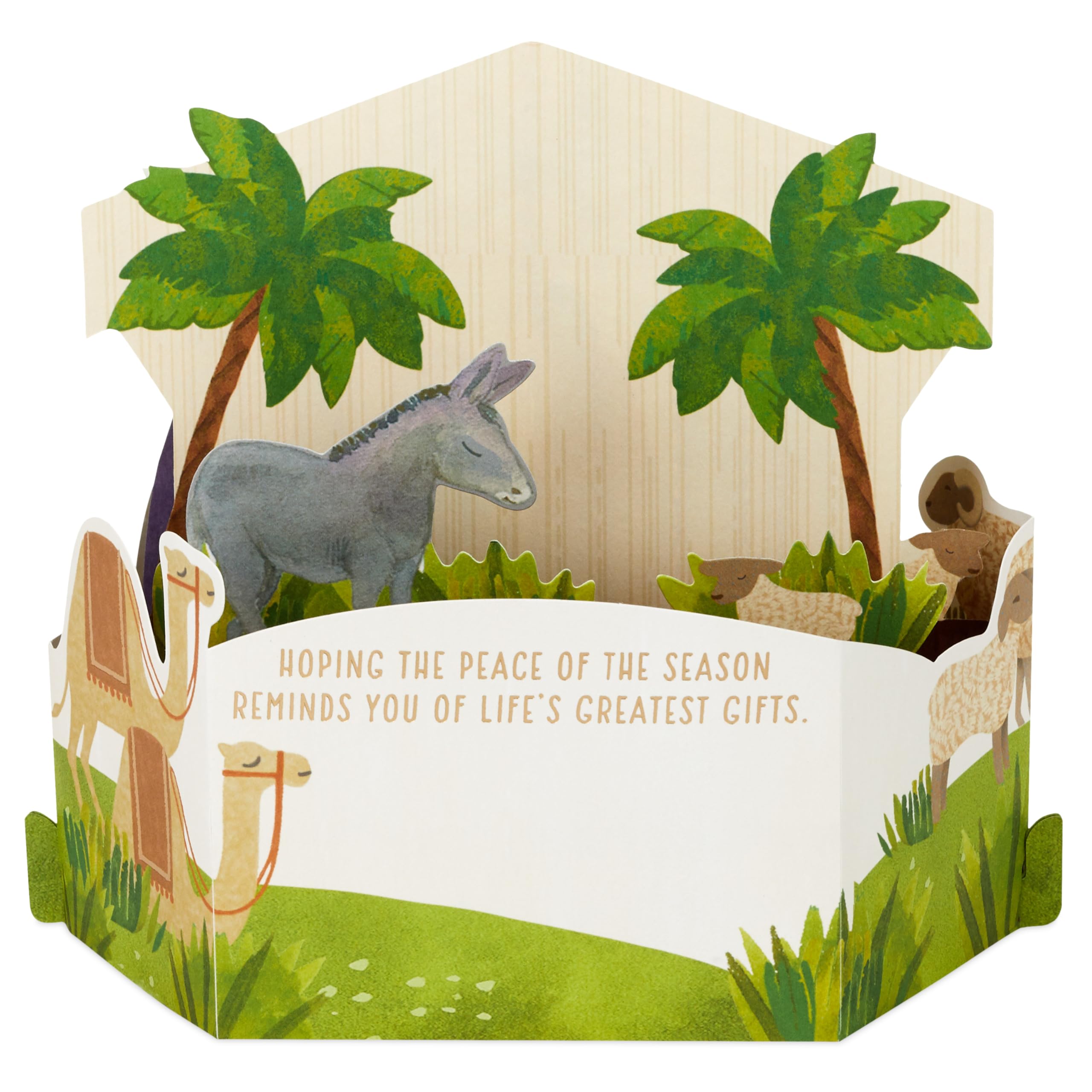 Hallmark Christmas Card, Nativity Scene Design, 3D and Pop Up Card, Religious Card, Green, Red, Multicoloured - Image 4