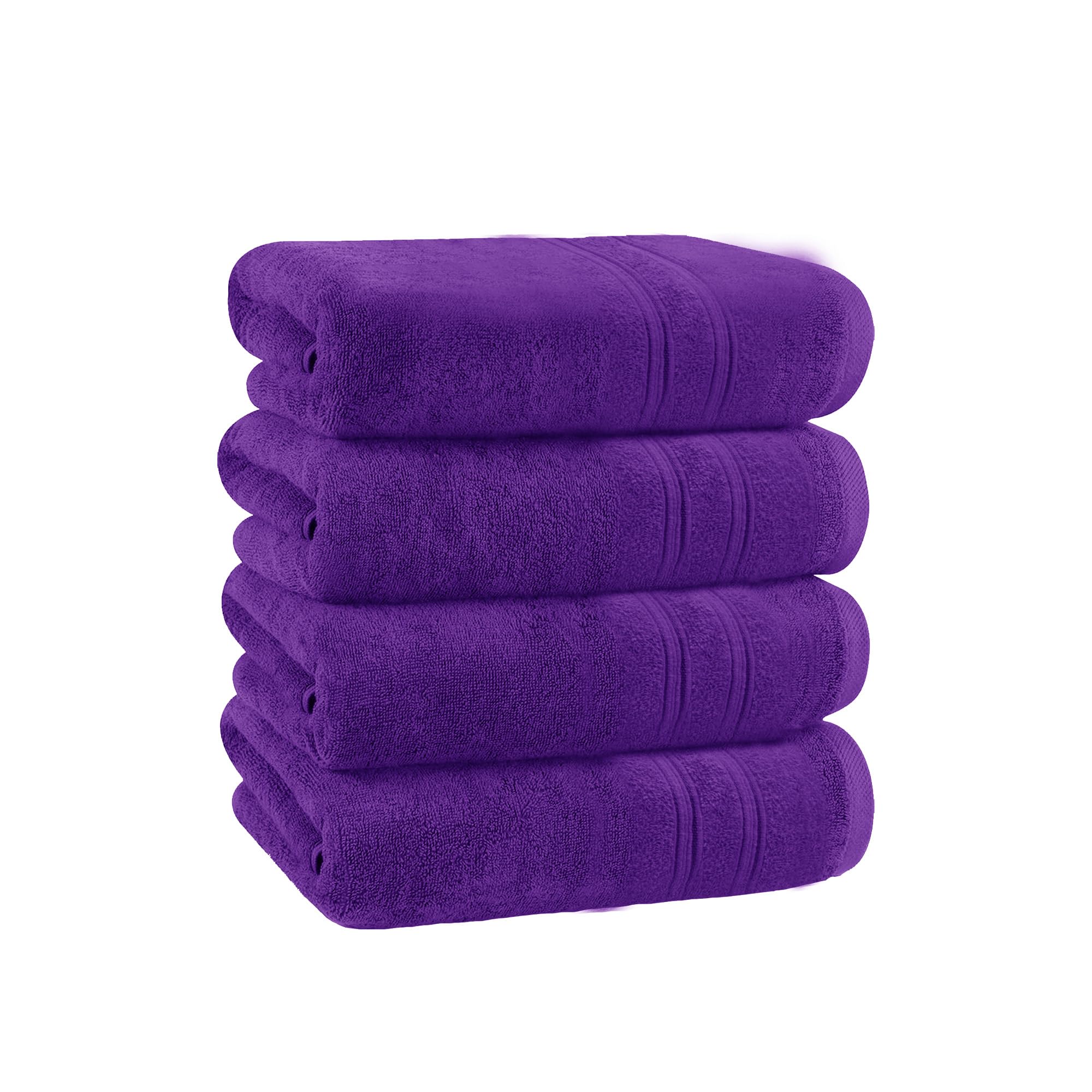 Velosso 4 Pack Deluxe Hand Towels Luxuriously Soft, Highly Absorbent 100% Combed Ring Spun Cotton, Oversized Thick Hand Towels 48 x 80 cm, Premium Hand Towels Spa & Hotel (Purple)