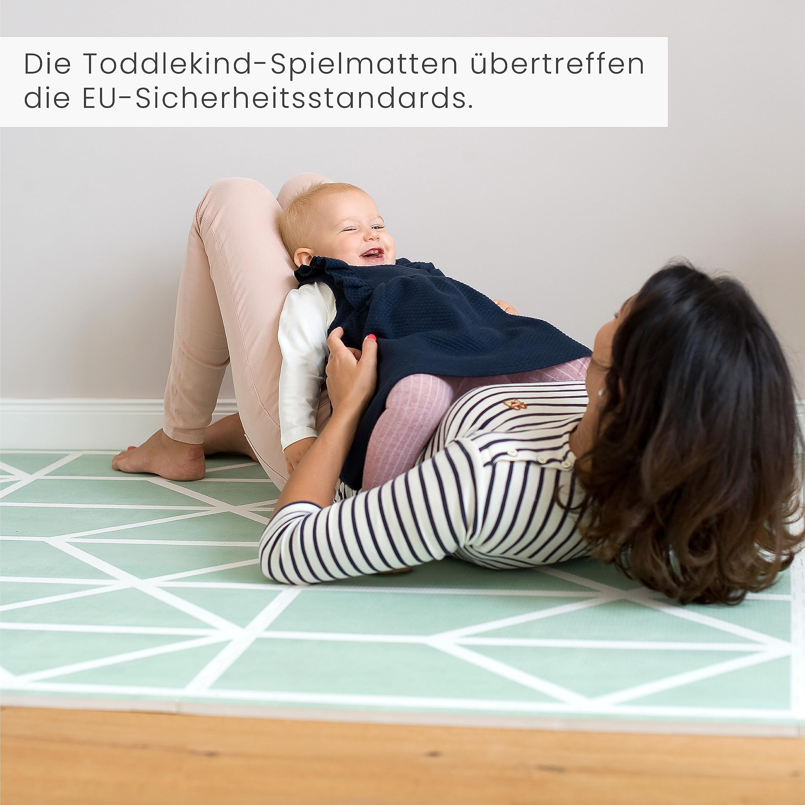 Toddlekind Premium Krabbelmatte 180x120cm - Weiche, BPA-freie und nachhaltige Spielmatte für Babys - 6-teilige Puzzlematte aus Eva-Schaumstoff - Ideal als Krabbelteppich fürs Kinderzimmer - Hellgrün