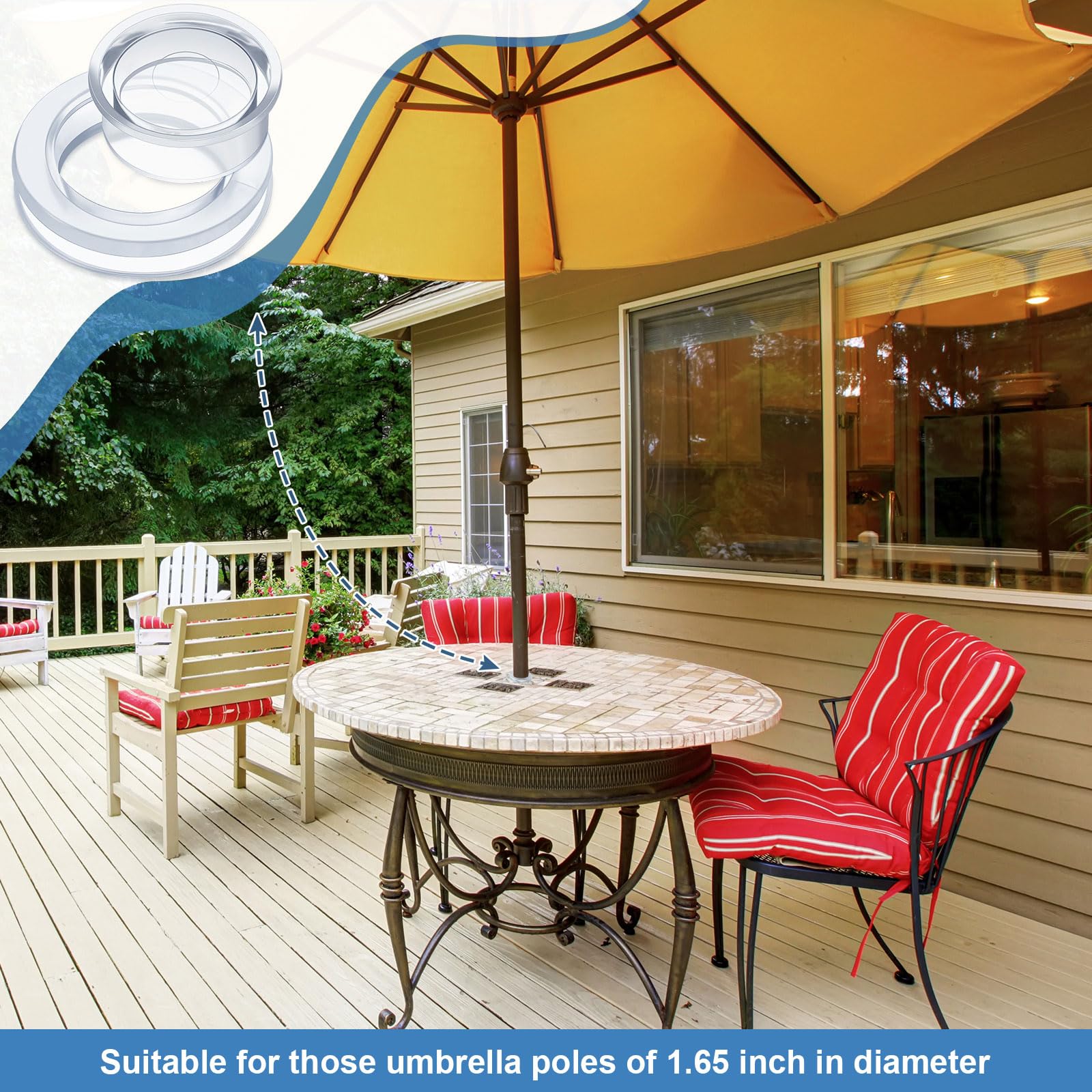 9 patio umbrella with valances Striped Scalloped 9 Foot Tilting Patio Umbrella