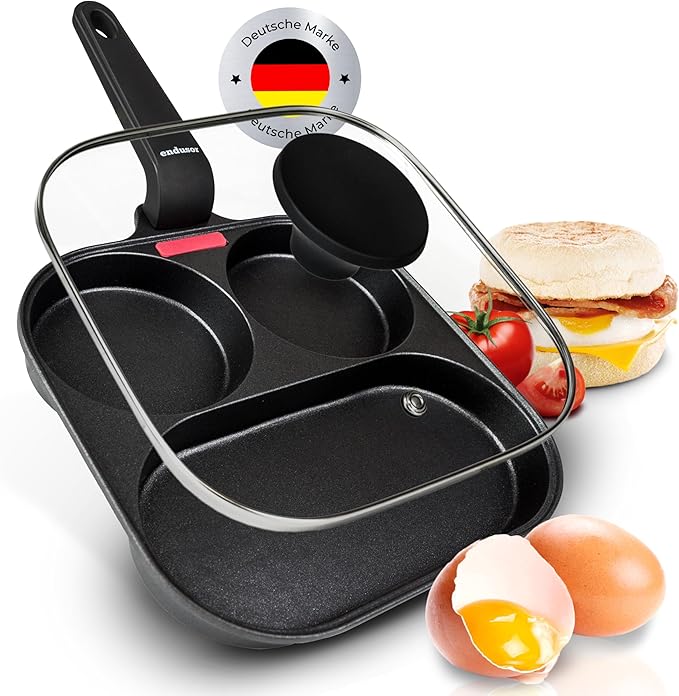 Gugxiom Eierpfanne 4-fach Antihaft - Frühstückspfanne Für Eier & Pfannkuchen