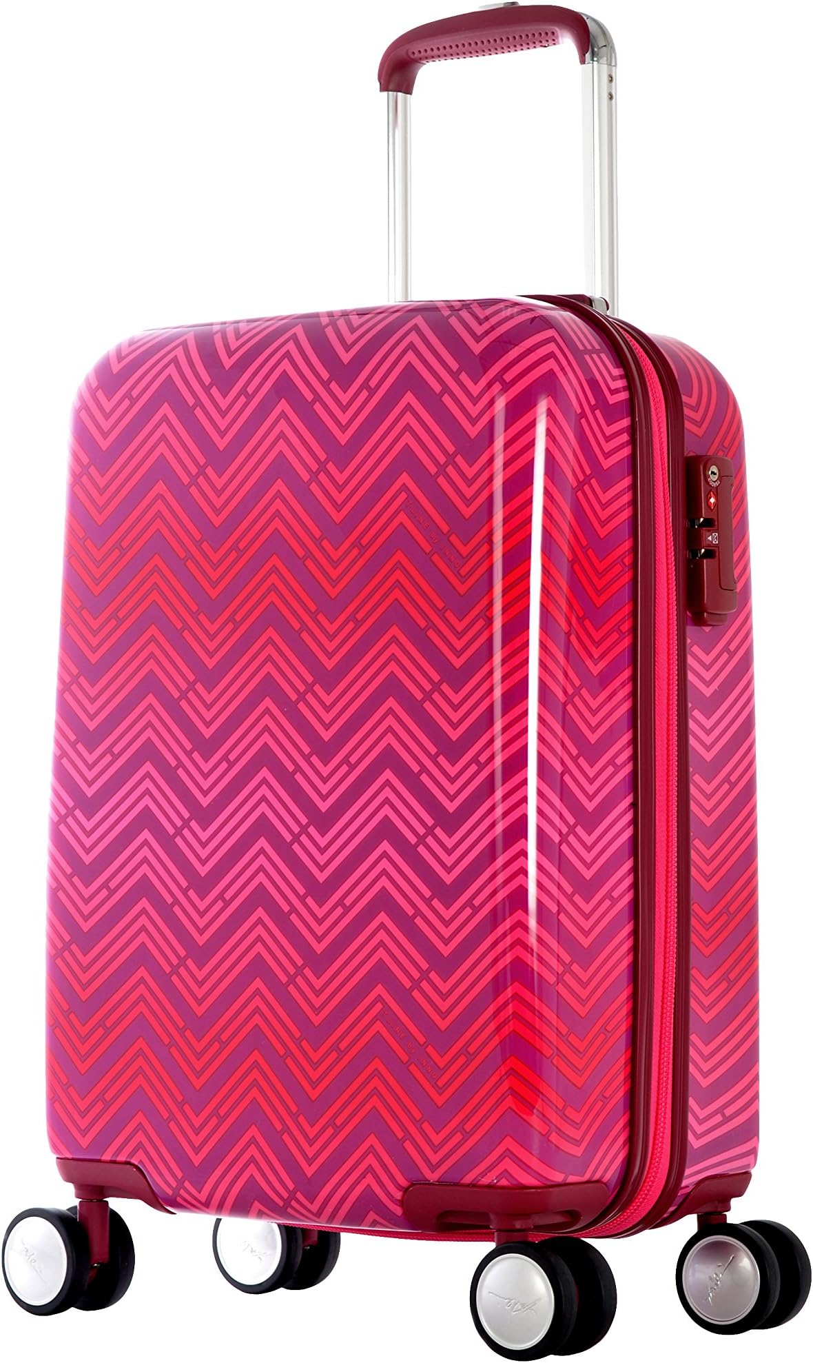 T Line Ri 21-inch Pink Virgin Polypropylene Carry-On Spinner with TSA Lock