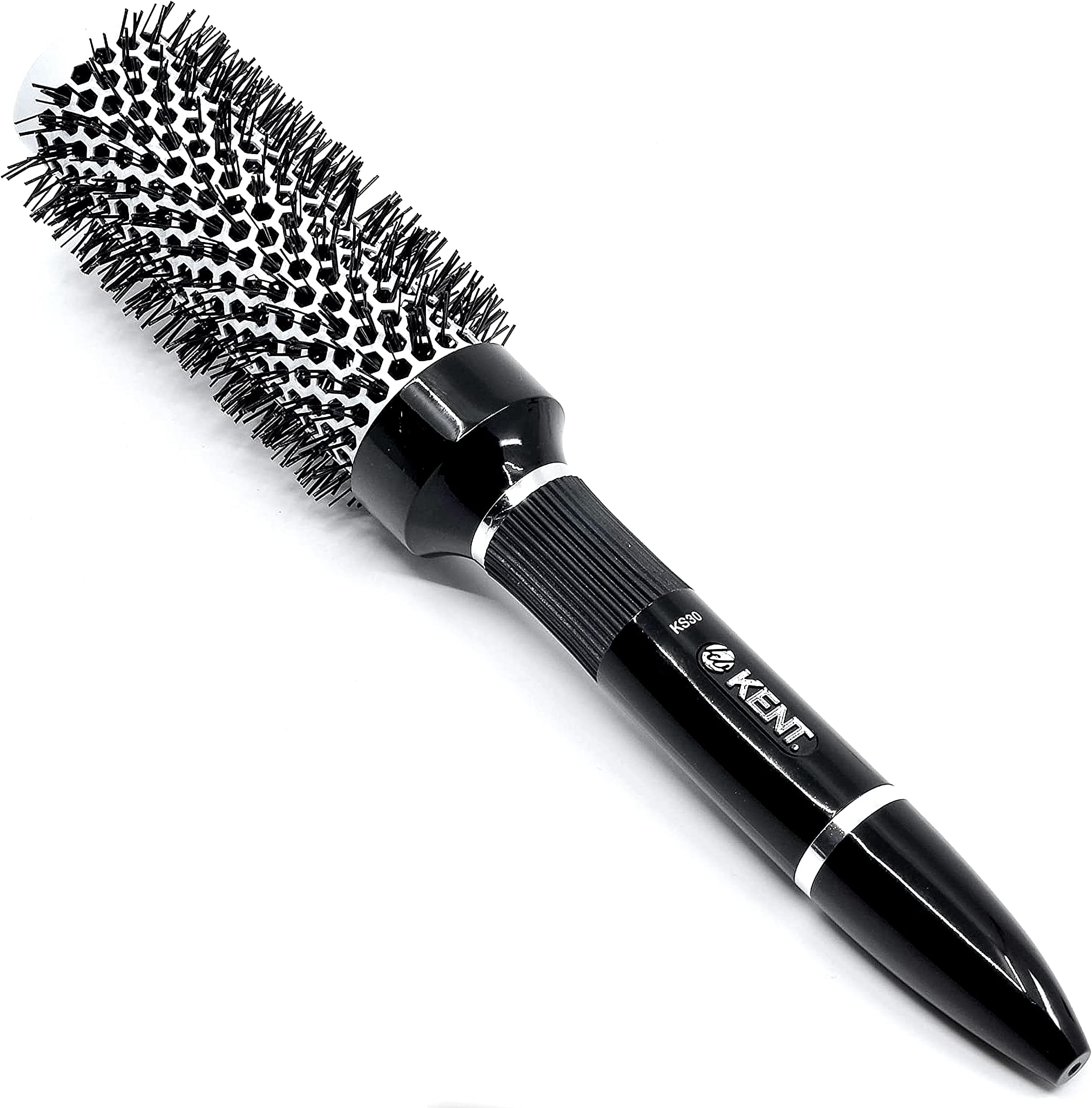 Kent Small Blow Drying Brush for Short to Medium Hair, Black/White