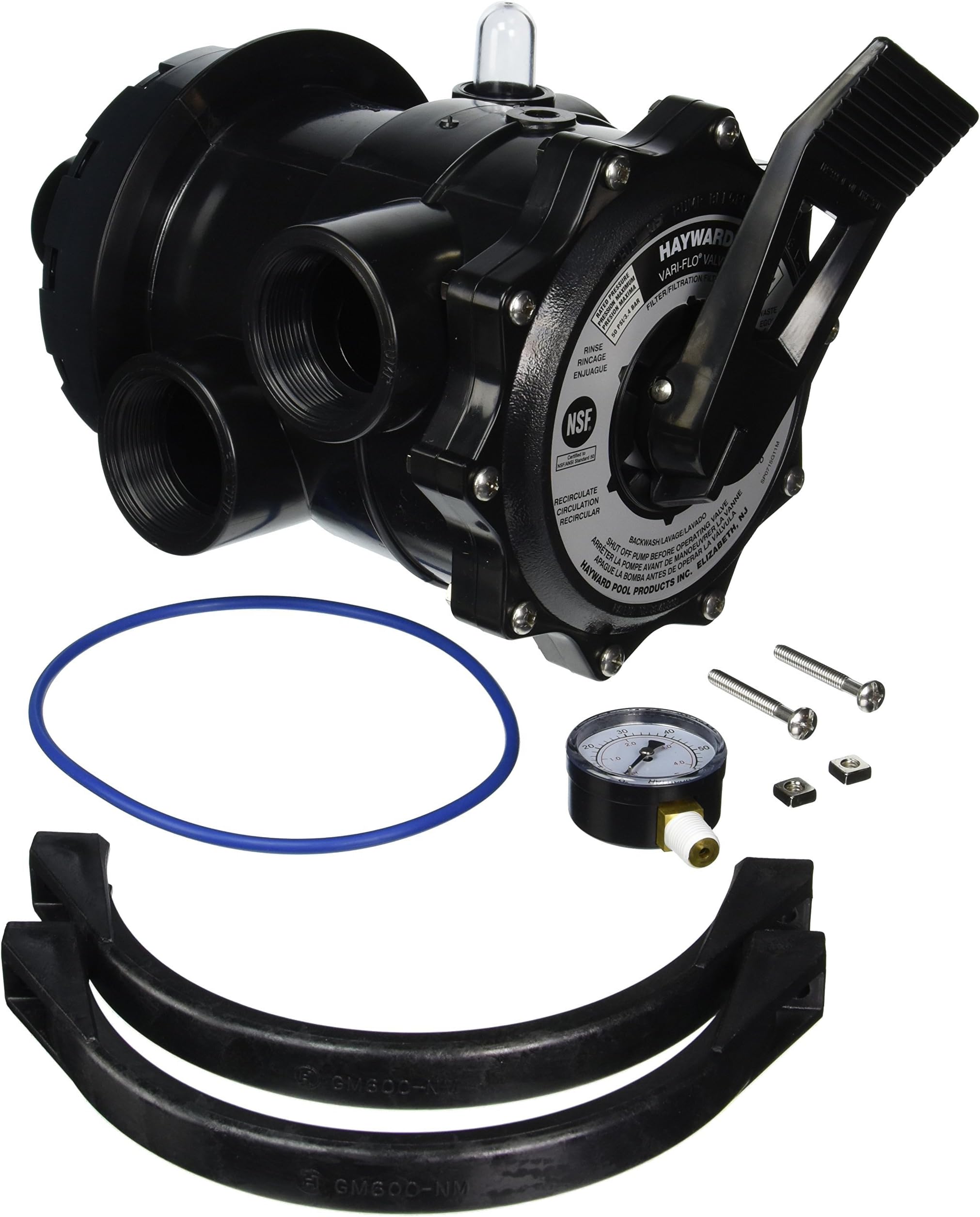 Hayward SP071620T Pro Series Control Valve Vari-Flo 2-Inch with Clamp Black