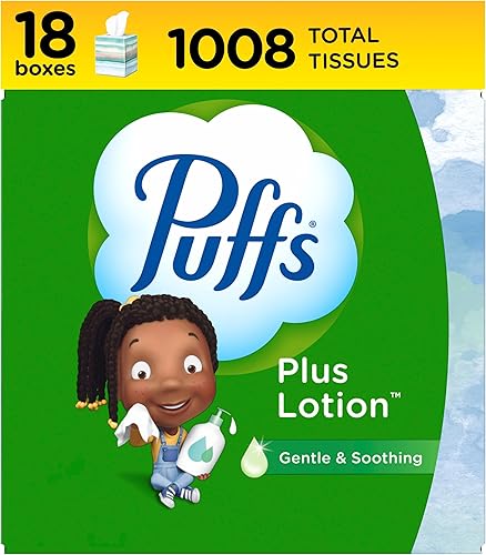 Puffs Plus Loción Facial Tissue, 18 Cubos, 56 Tejidos por Caja