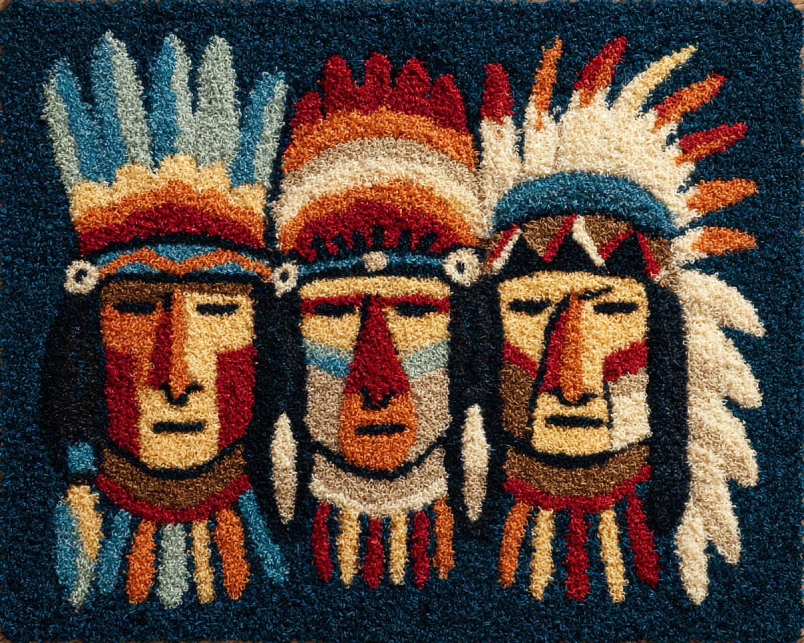 Wallphantom Latch Hook Kits for Adults,Indian Tribes