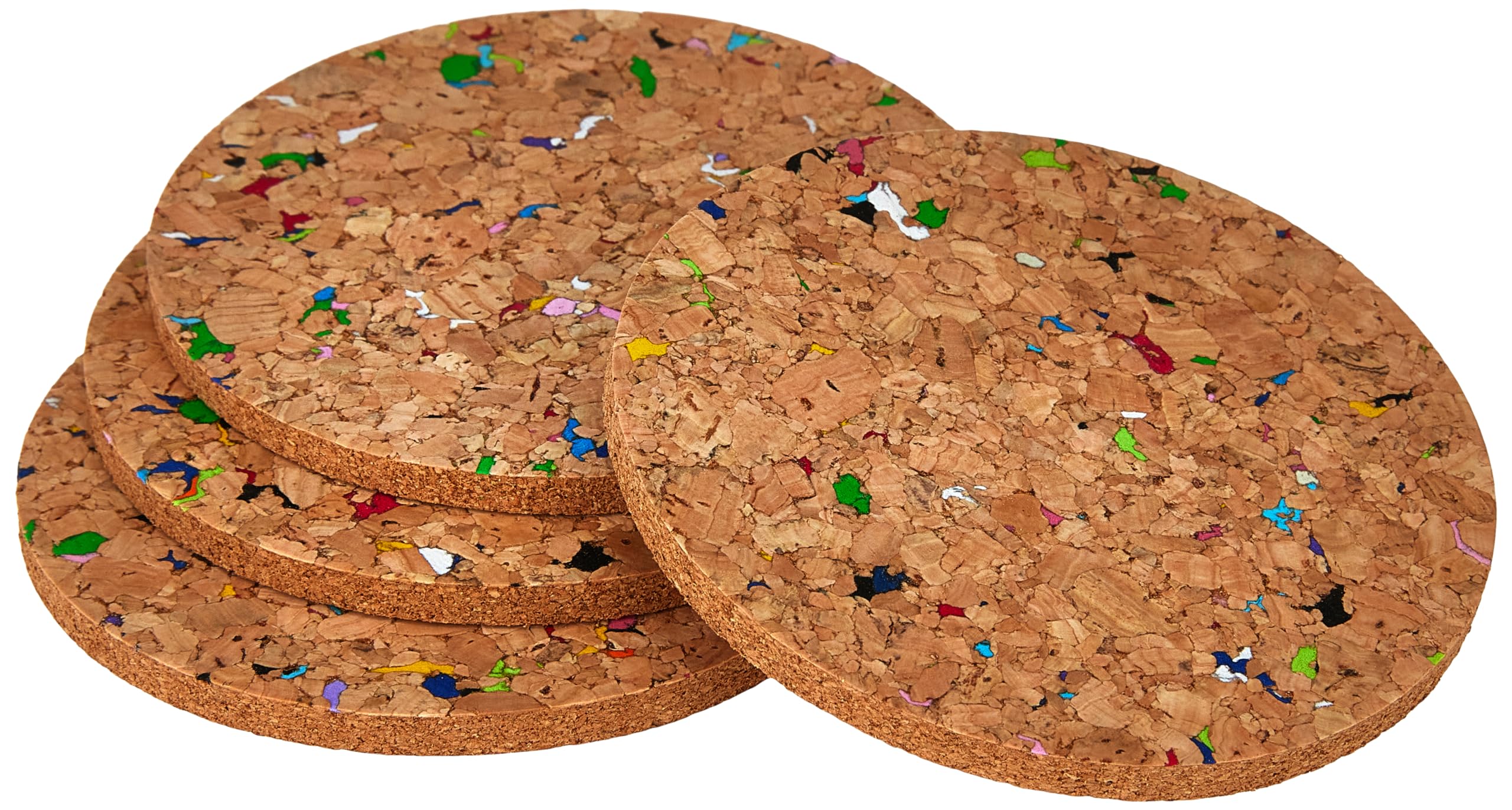 HEMA Recycled Terrazzo Coasters 4-Pack, 9.5 cm Diameter, Multicolour