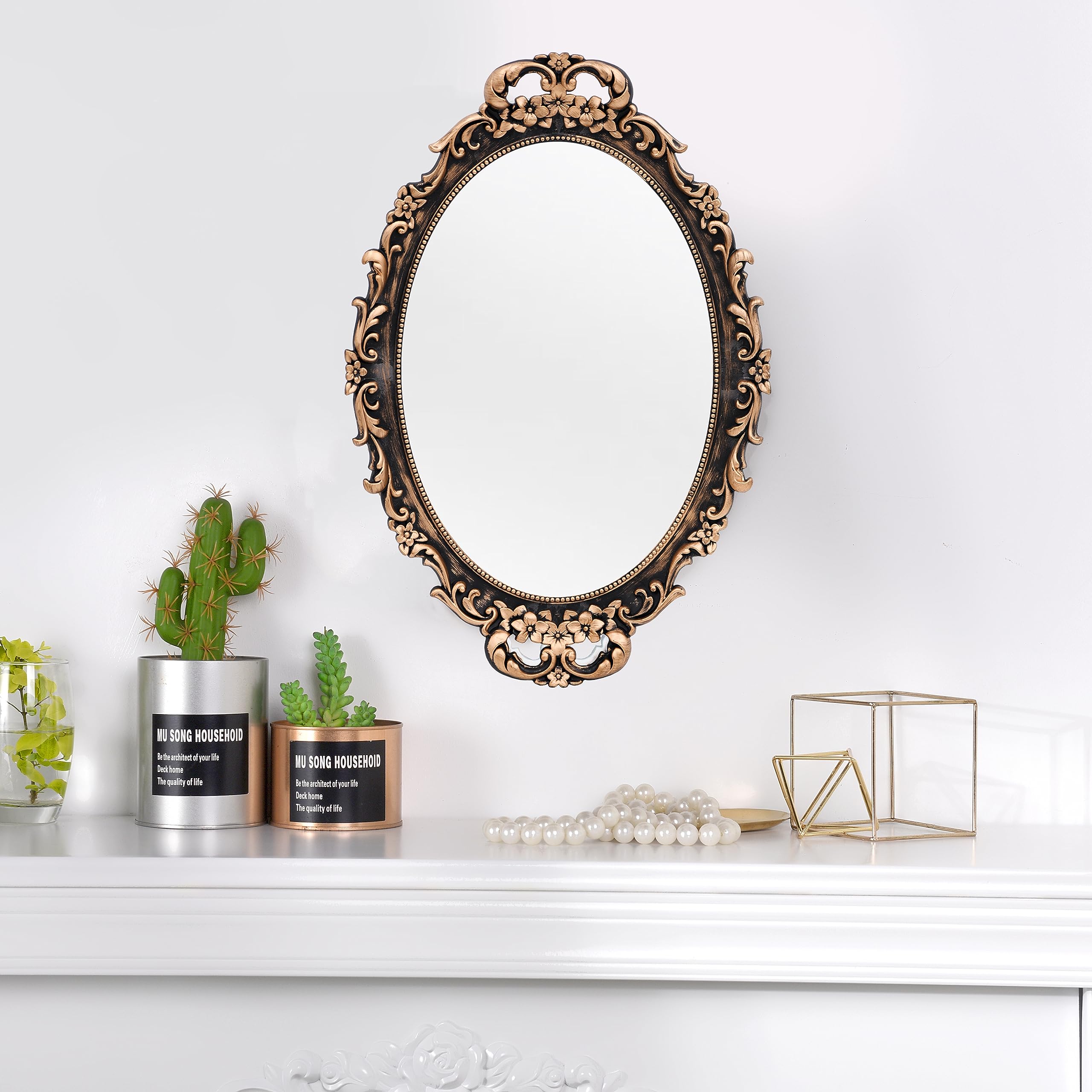 Amazon.com: Tstarer Vintage Decorative Gold Framed Mirror, Wall