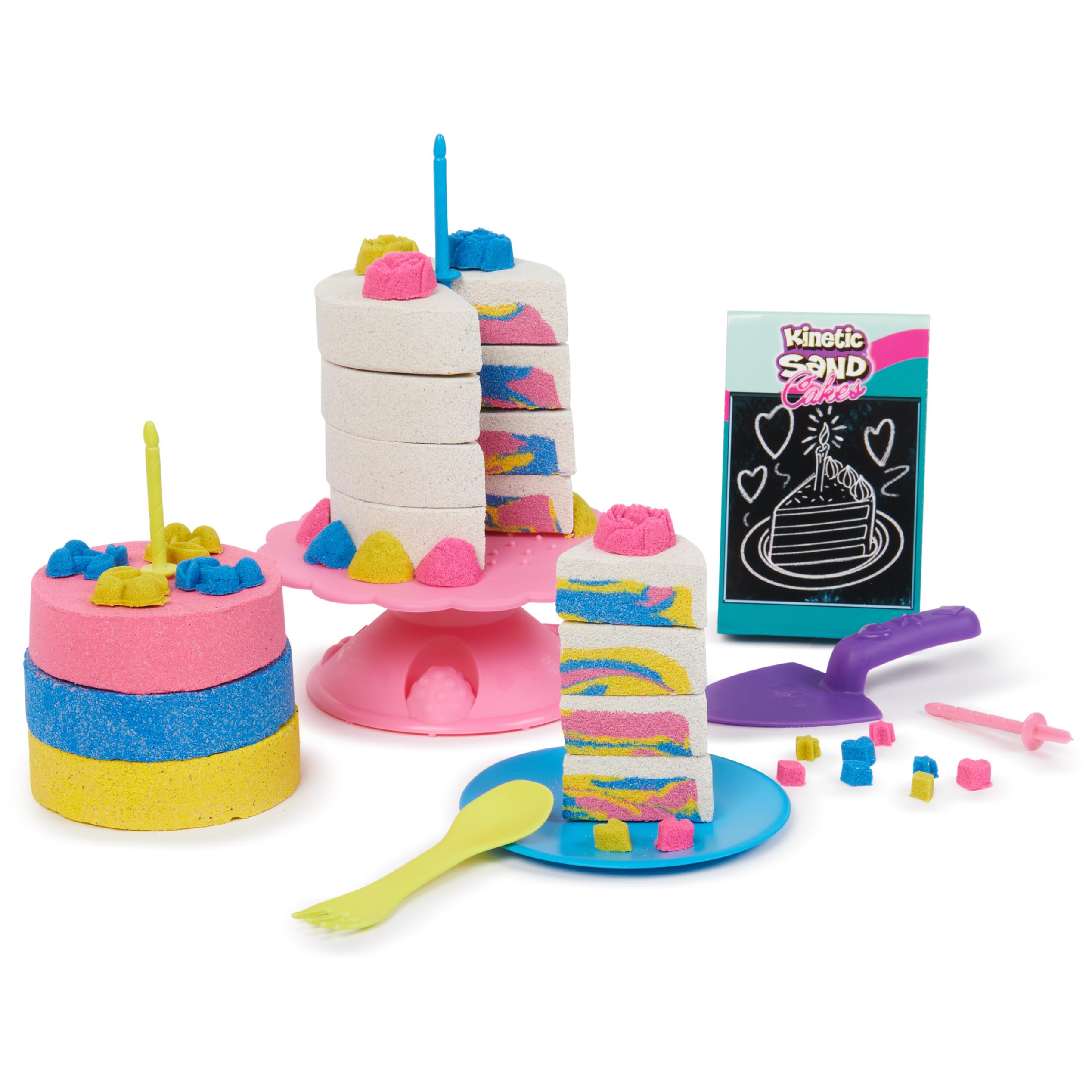 Kinetic Sand MAGICZNY Piasek - Rainbow Cake SHOPPE - 680g żółtego, różowego, niebieskiego i białego piasku waniliowego - zestaw rękodzieła dla dzieci zabawki sensoryczne - 6068029 - Zabawki dla dzieci