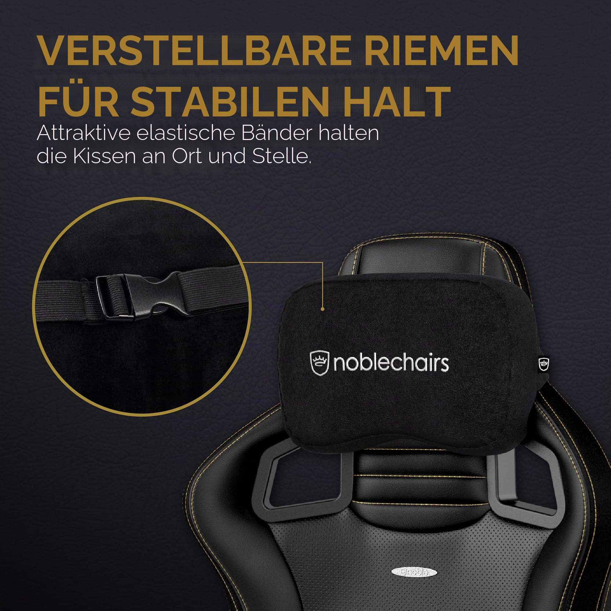 noblechairs Kissen-Set für Epic/ICON/Hero Gaming Stuhl Kissen - Schwarz/Weiß