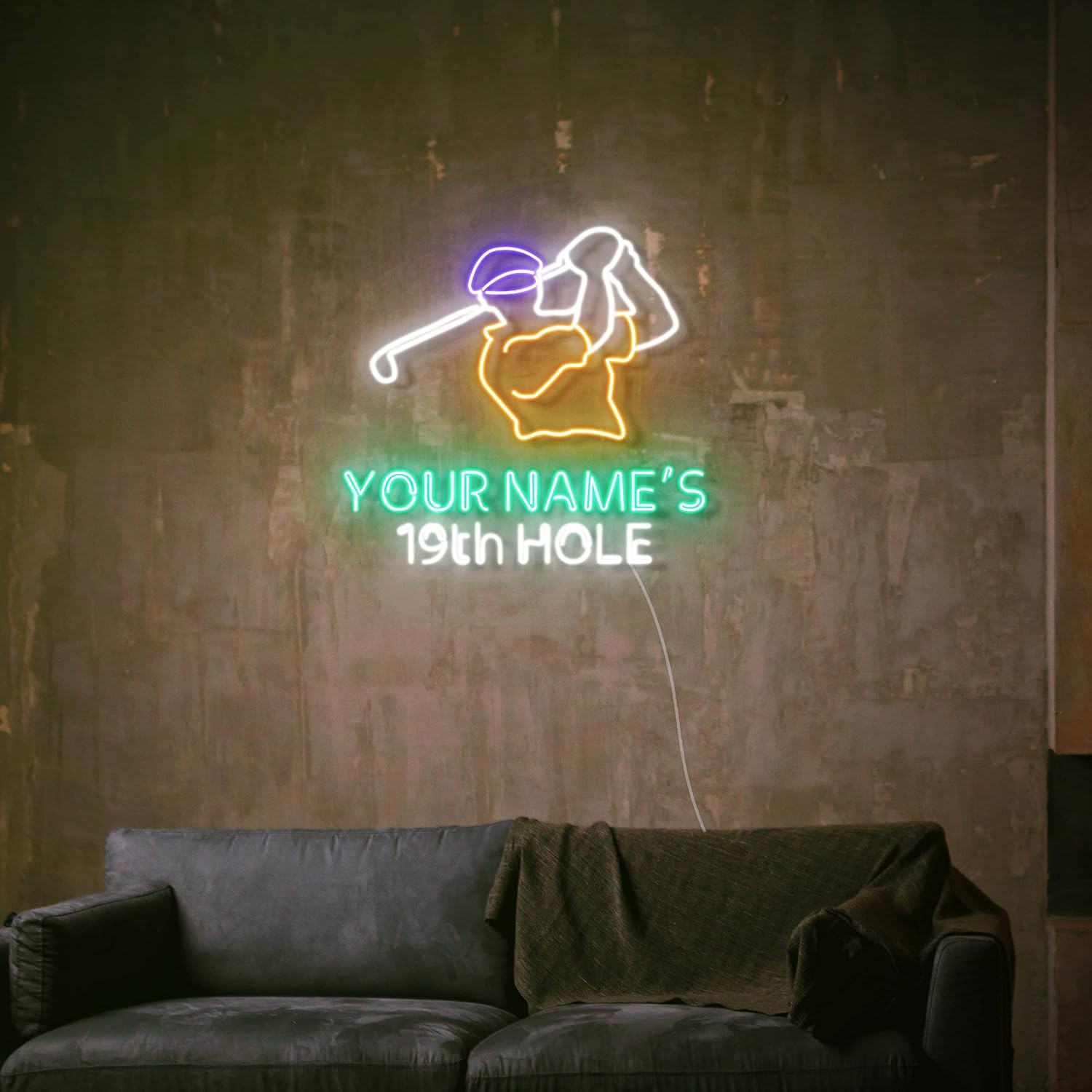 ADVPRO 19th Hole Golf Club Personalized Ultra-Bright LED Neon Sign - Multi-Color 5 - st16s54-fn-p0021-tm-m5