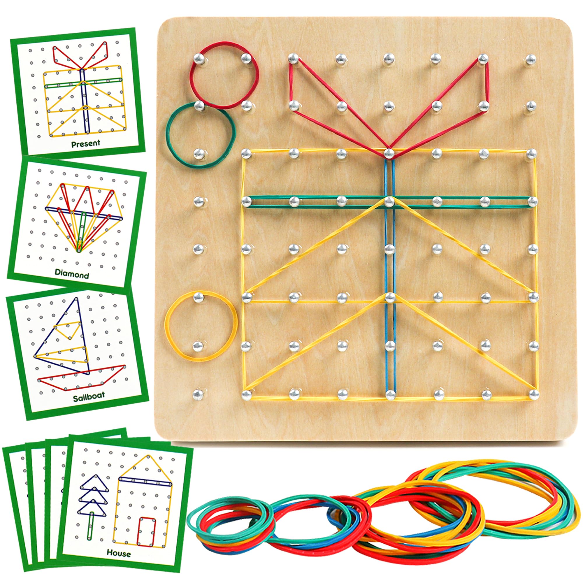 feinmotorik spielzeug ab 3 jahren YIQOGAME Montessori Spielzeug Ab 3 Jahre,Holz Geobrett Kreatives