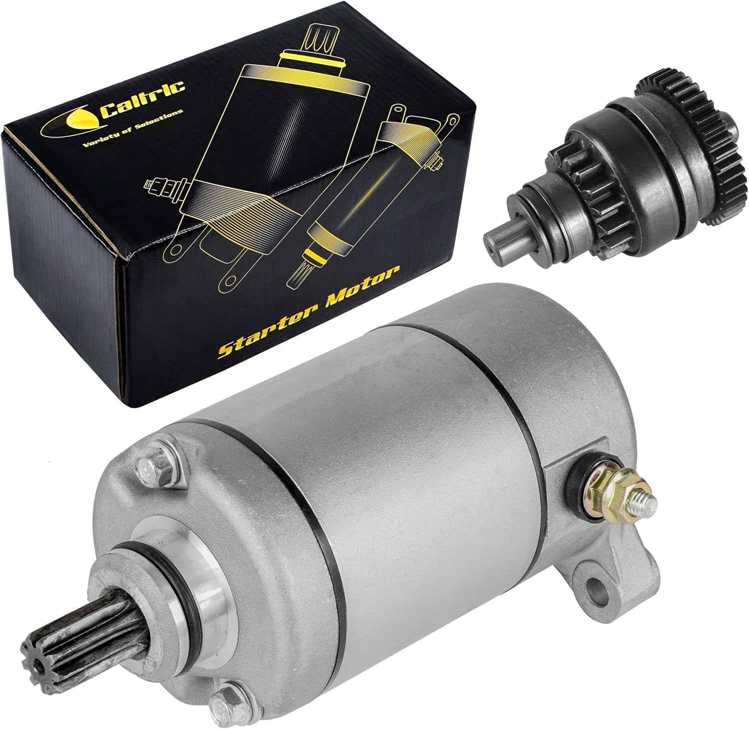 Caltric Starter & Drive Bendix Compatible with Polaris Big Boss 500 6X6 499Cc 1998-2002 / Magnum 425 6X6 425Cc 1996-1997