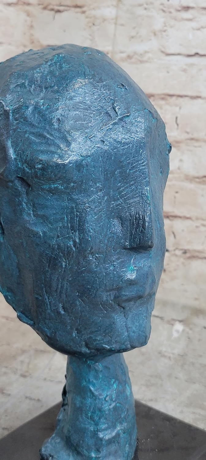 EUROPEAN BRONZE Abstract Modern Mid Century Female Lady Bronze Sculpture Bust Figurine Decor Sale Finery