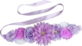 Flower Maternity Sash Belt for Baby Shower Baptism Sash Mommy to be Sash